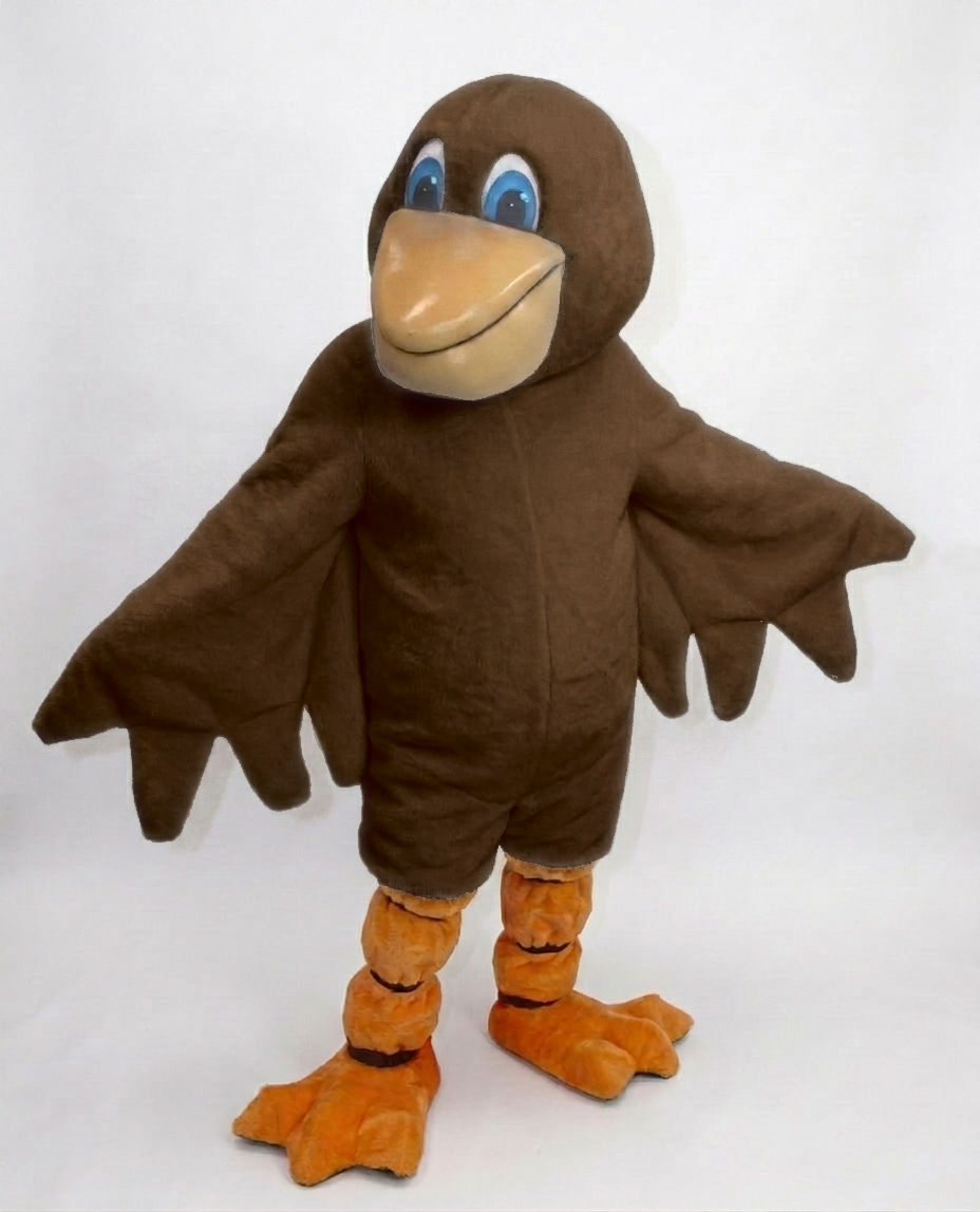 Pelican Mascot (Polyfoam) - Short fur / Chocolate Brown mascot costume