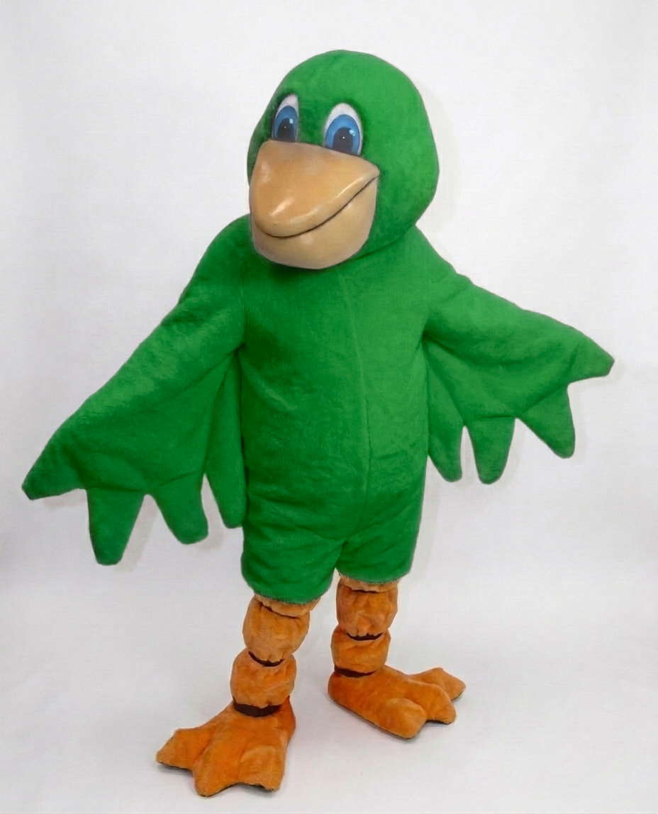 Pelican Mascot (Polyfoam) - Short fur / Green mascot costume