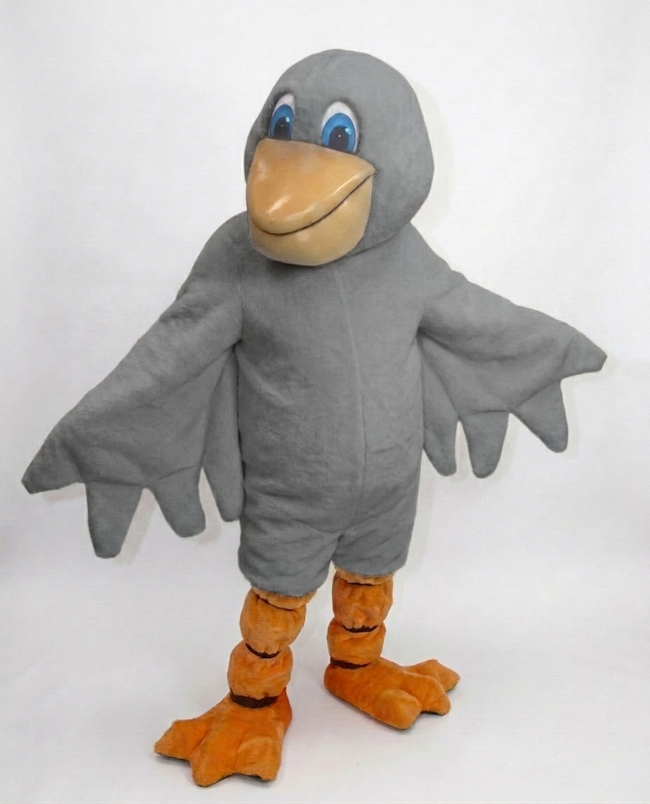 Pelican Mascot (Polyfoam) - Short fur / Grey mascot costume