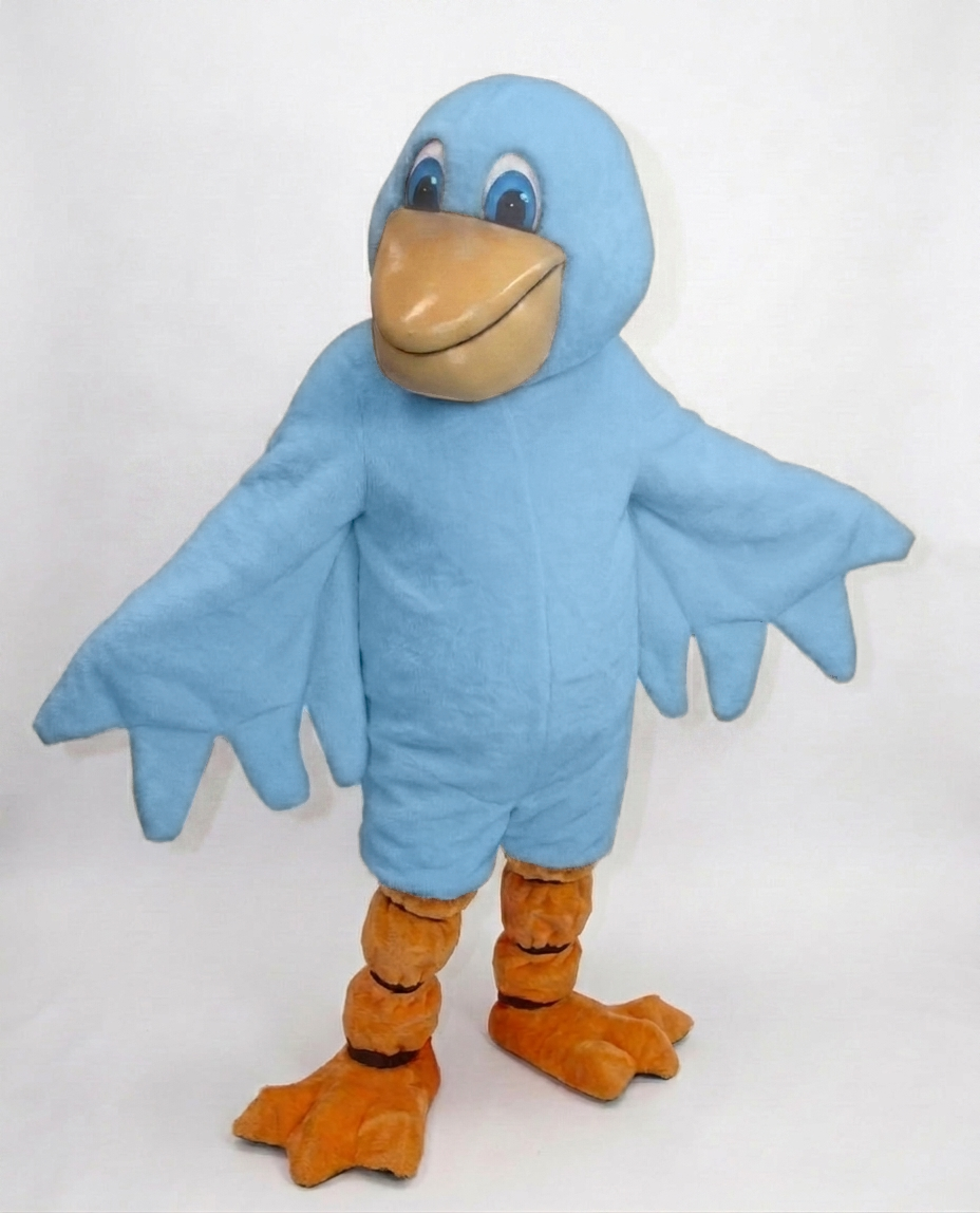 Pelican Mascot (Polyfoam) - Short fur / Light blue mascot costume