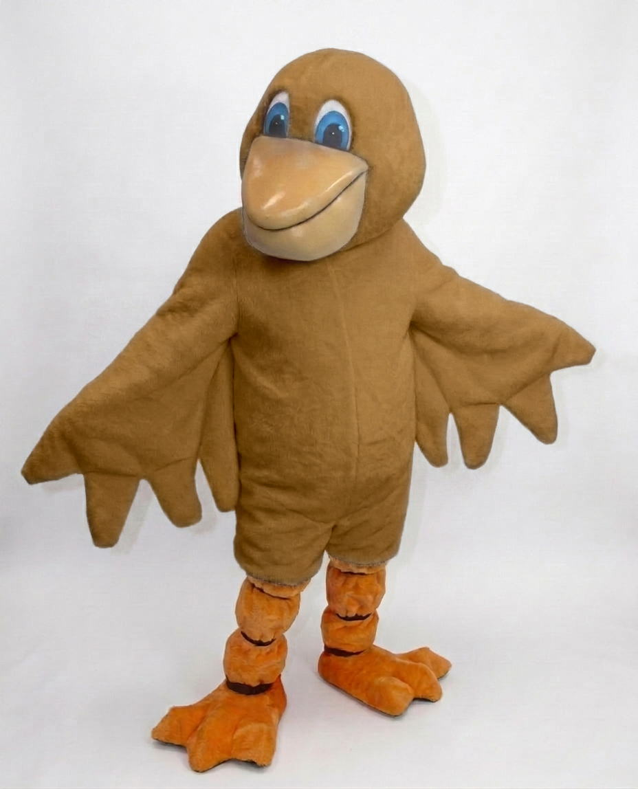 Pelican Mascot (Polyfoam) - Short fur / Light Brown mascot costume
