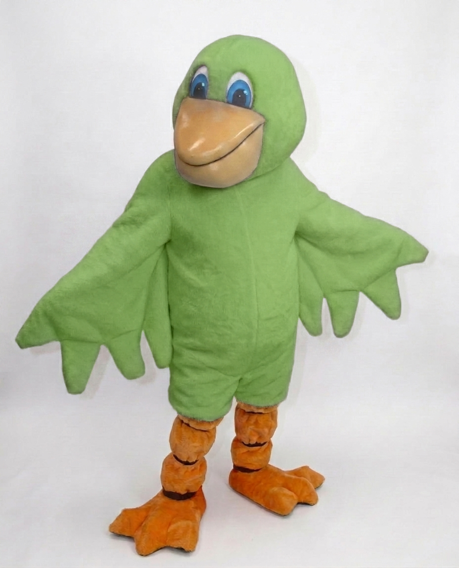 Pelican Mascot (Polyfoam) - Short fur / Lime mascot costume