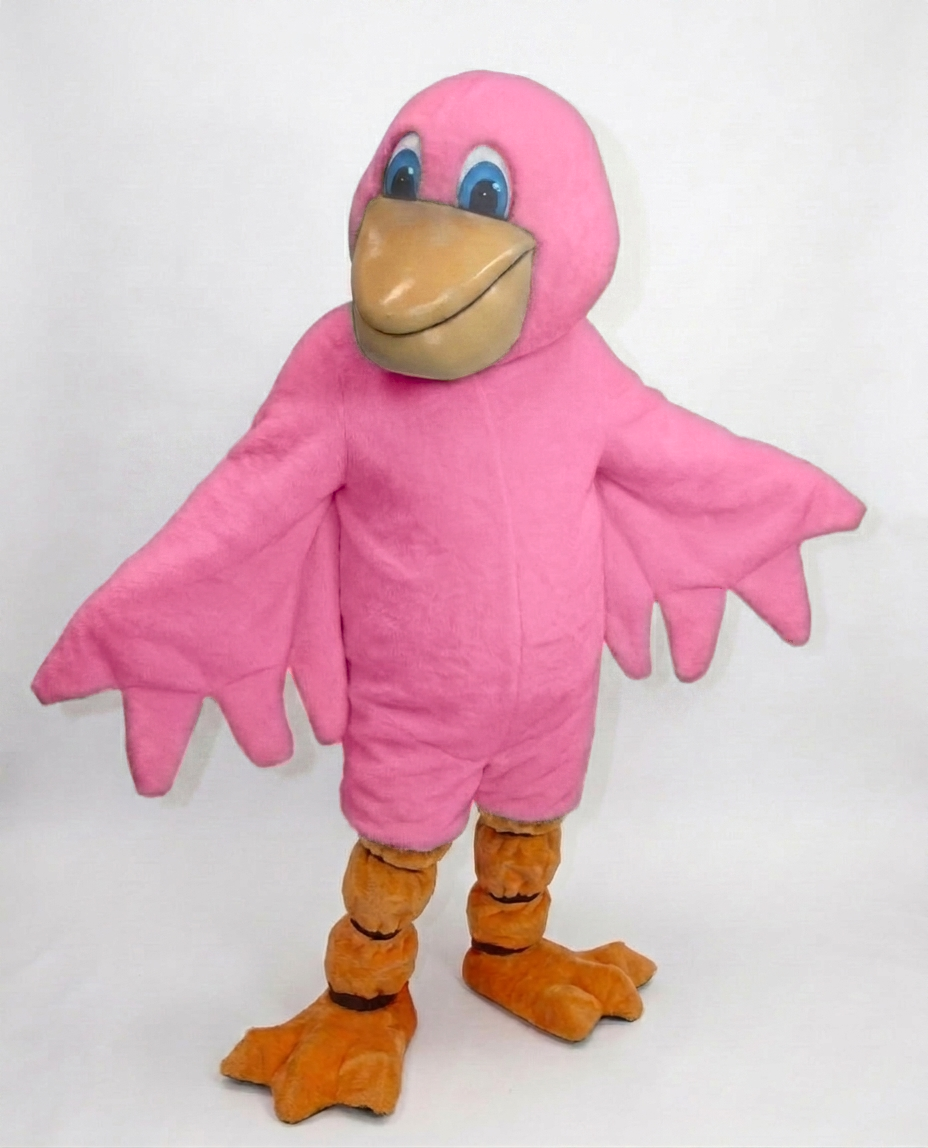 Pelican Mascot (Polyfoam) - Short fur / Pink mascot costume