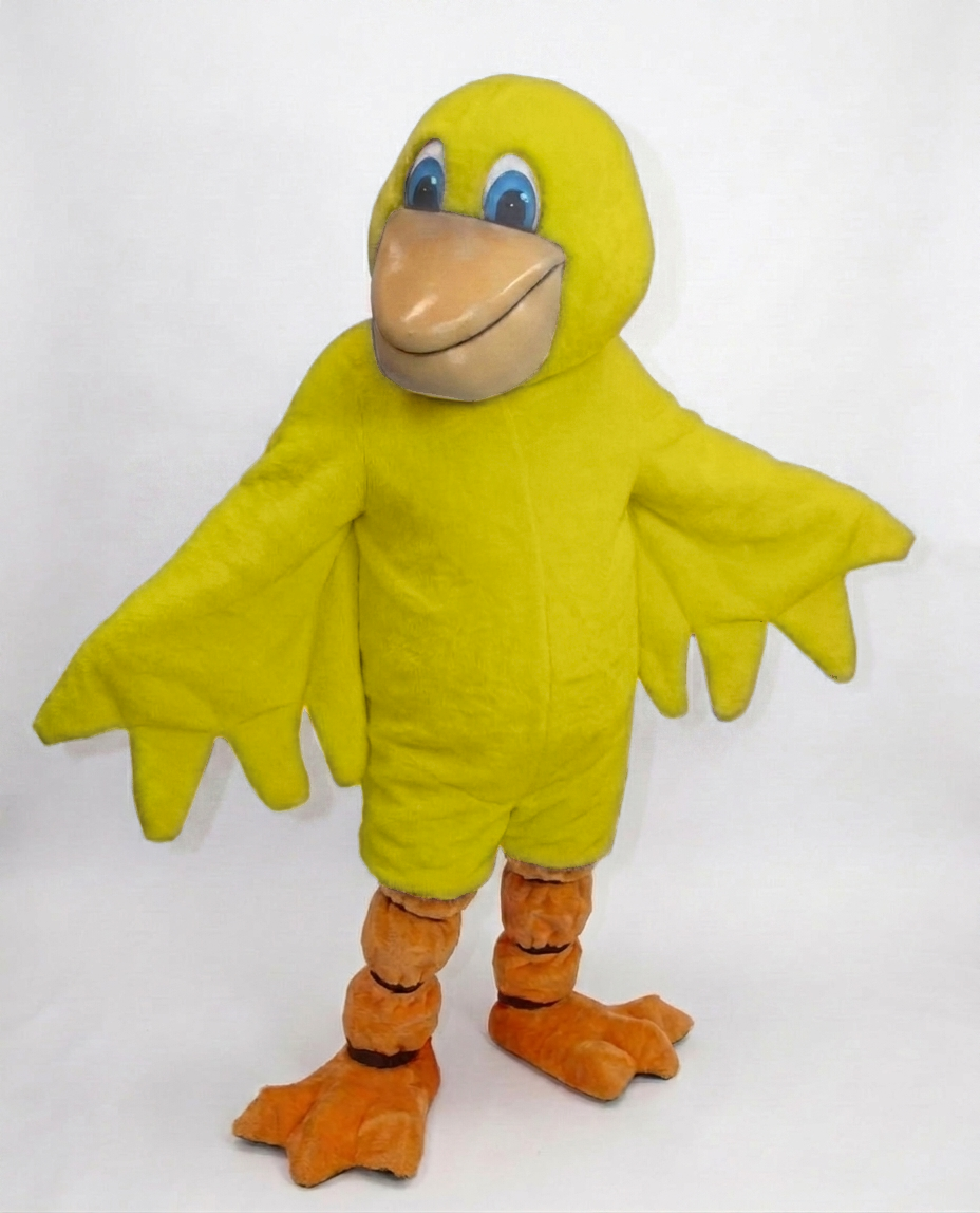 Pelican Mascot (Polyfoam) - Short fur / Yellow mascot costume
