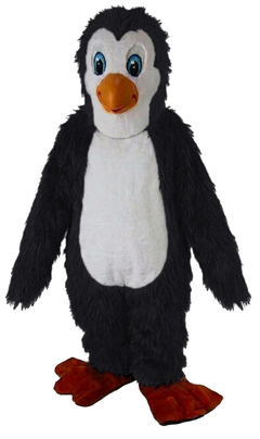 Petey Penguin Mascot - Long fur / Black mascot costume