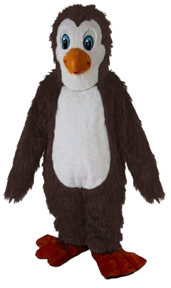 Petey Penguin Mascot - Long fur / Dark Brown mascot costume