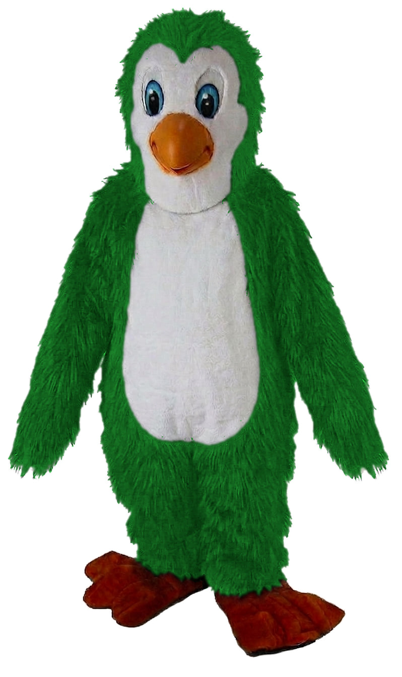 Petey Penguin Mascot - Long fur / Green mascot costume