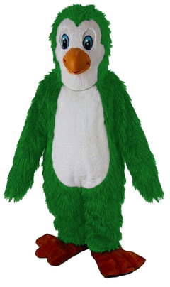 Petey Penguin Mascot - Long fur / Green mascot costume