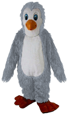Petey Penguin Mascot - Long fur / Grey mascot costume