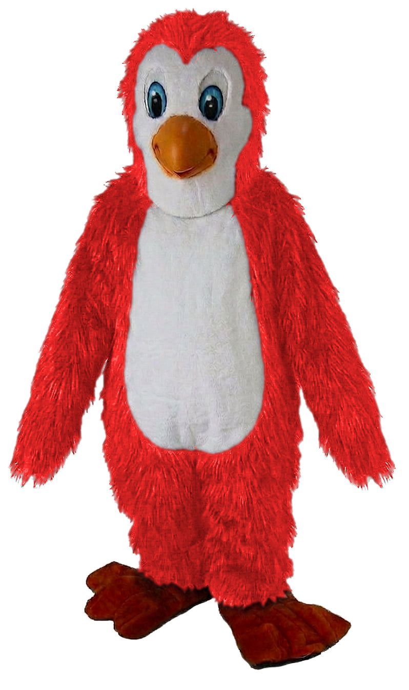 Petey Penguin Mascot - Long fur / Red mascot costume