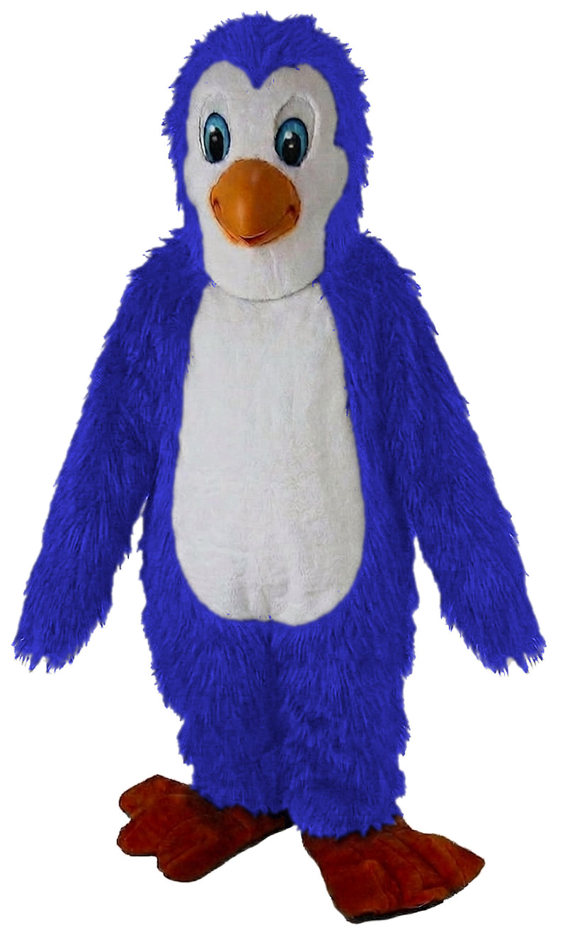 Petey Penguin Mascot - Long fur / Royal Blue mascot costume
