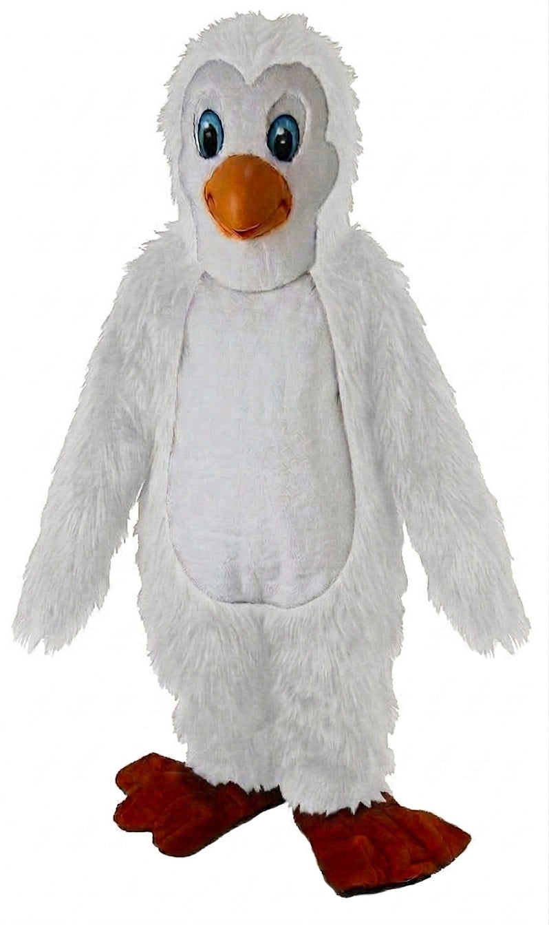 Petey Penguin Mascot - Long fur / White mascot costume