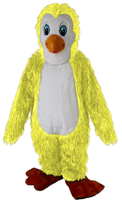 Petey Penguin Mascot - Long fur / Yellow mascot costume