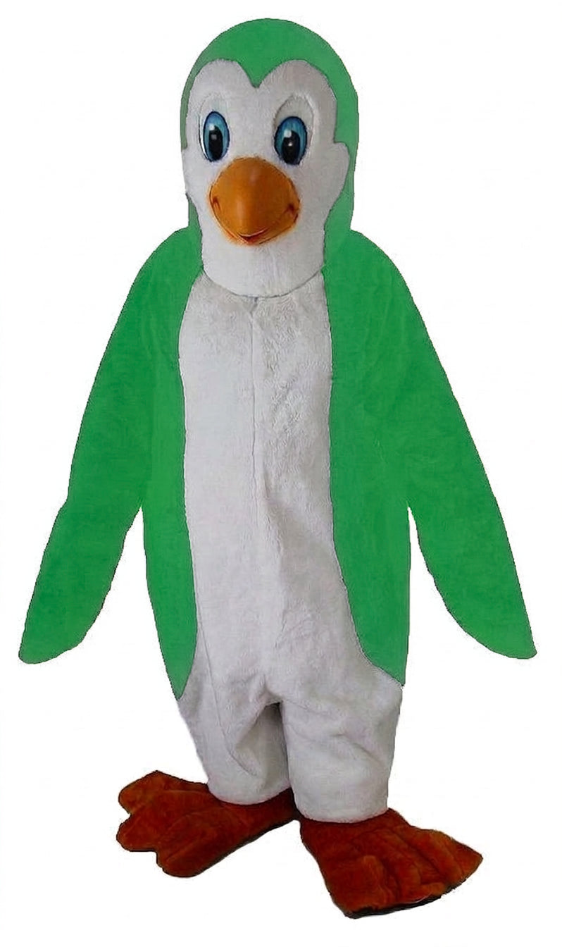 Petey Penguin Mascot - Short fur / Green mascot costume