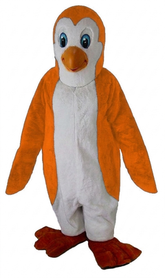Petey Penguin Mascot - Short fur / Tiger Orange mascot costume