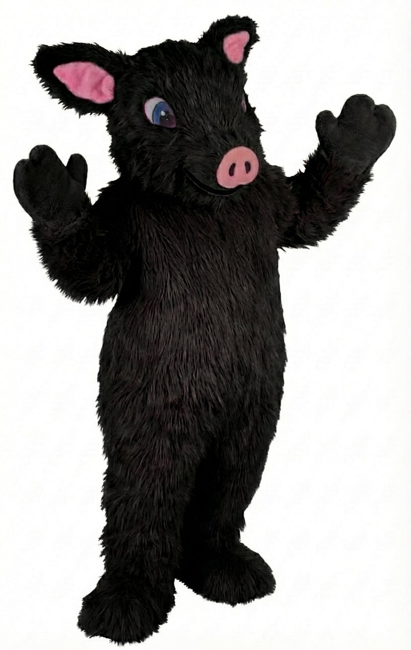 Piglet Mascot - Long fur / Black mascot costume
