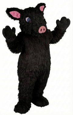Piglet Mascot - Long fur / Black mascot costume