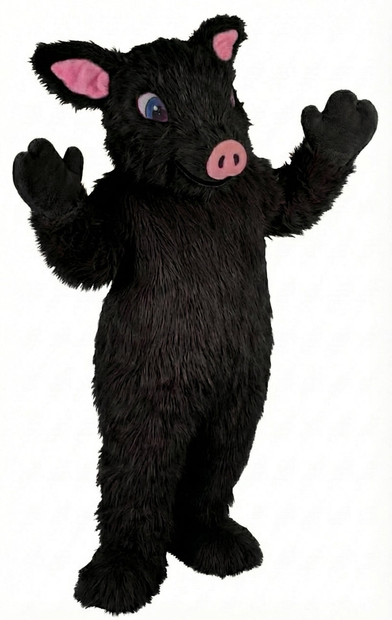 Piglet Mascot - Long fur / Black mascot costume