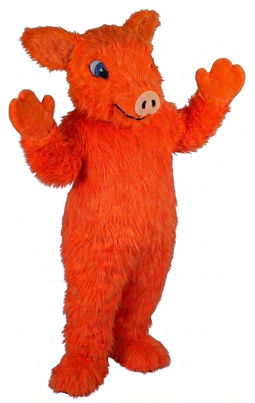 Piglet Mascot - Long fur / Bright Orange mascot costume