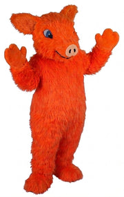 Piglet Mascot - Long fur / Bright Orange mascot costume