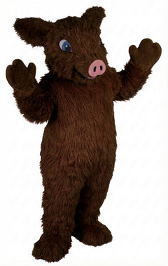 Piglet Mascot - Long fur / Dark Brown mascot costume