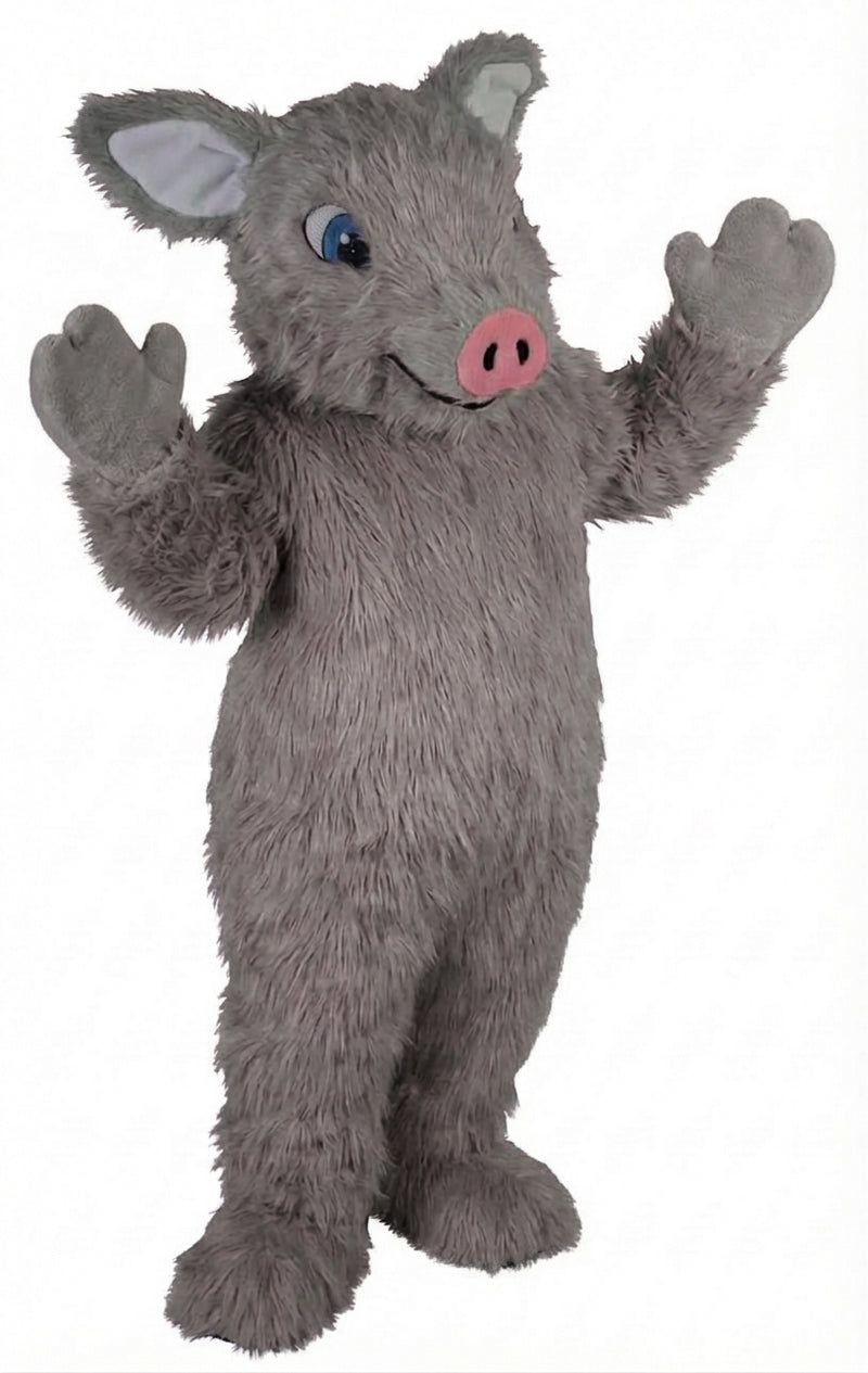 Piglet Mascot - Long fur / Grey mascot costume