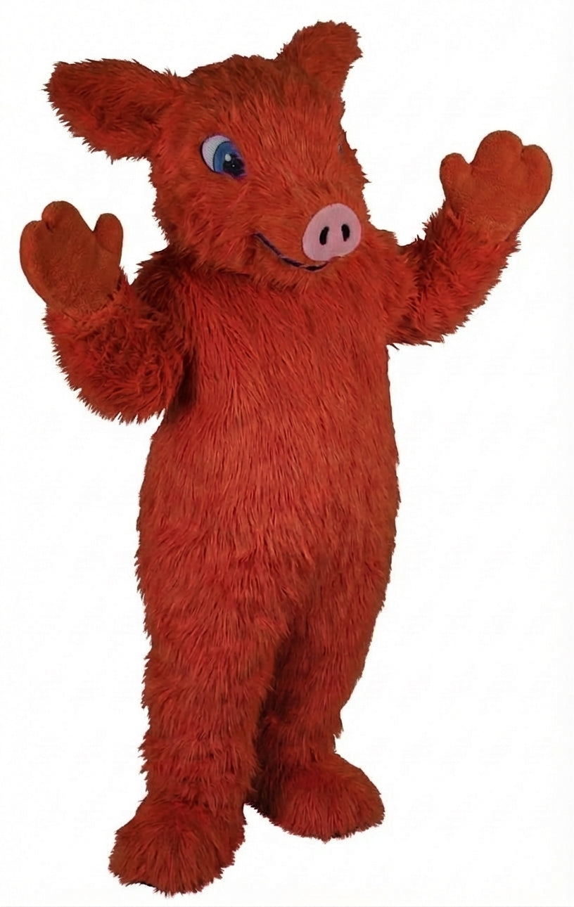 Piglet Mascot - Long fur / Rust mascot costume