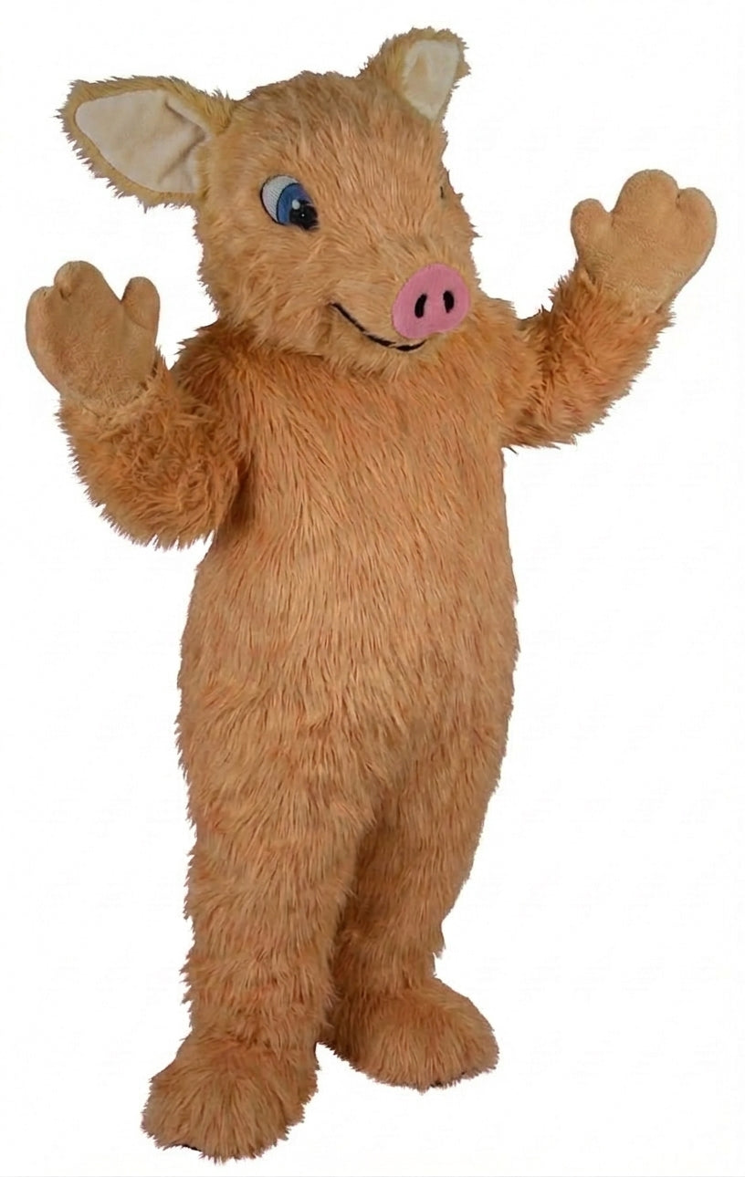 Piglet Mascot - Long fur / Tan mascot costume