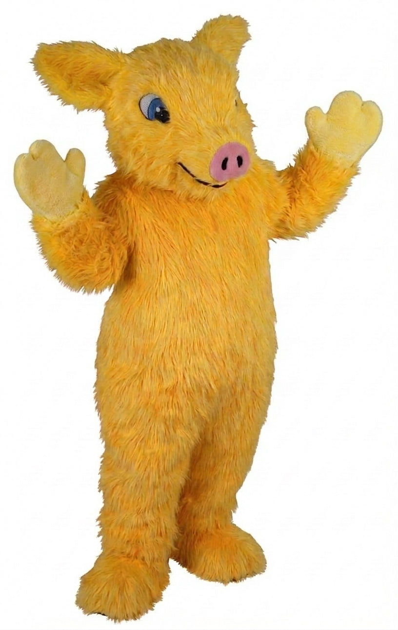 Piglet Mascot - Long fur / Yellow mascot costume