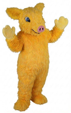 Piglet Mascot - Long fur / Yellow mascot costume