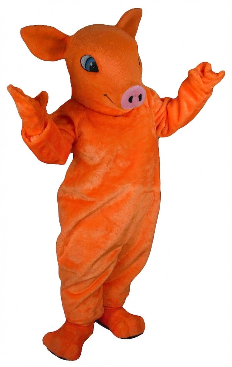 Piglet Mascot - Short fur / Bright Orange mascot costume
