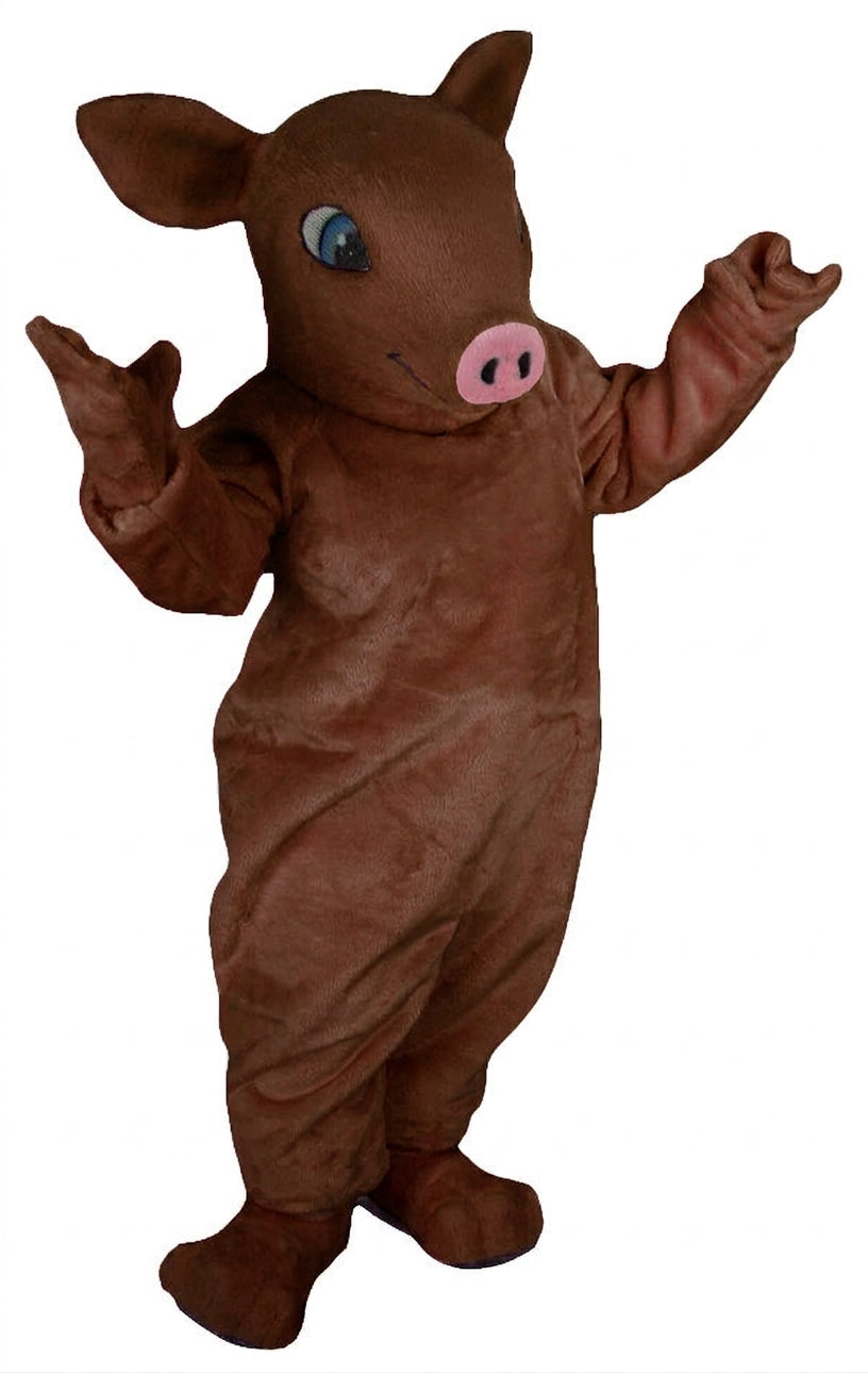 Piglet Mascot - Short fur / Chocolate Brown mascot costume