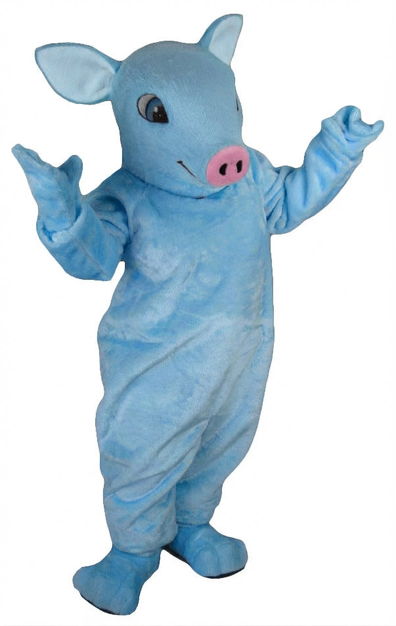 Piglet Mascot - Short fur / Light blue mascot costume