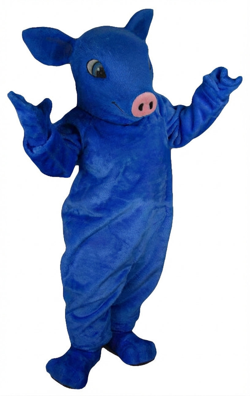 Piglet Mascot - Short fur / Royal blue mascot costume