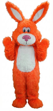 Pink Cottontail Rabbit Mascot (Thermolite) - Long fur / Bright Orange mascot costume