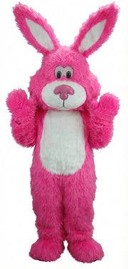 Pink Cottontail Rabbit Mascot (Thermolite) - Long fur / Bright Pink mascot costume