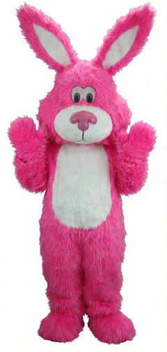 Pink Cottontail Rabbit Mascot (Thermolite) - Long fur / Bright Pink mascot costume