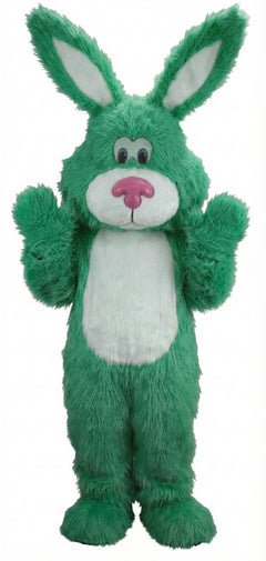 Pink Cottontail Rabbit Mascot (Thermolite) - Long fur / Green mascot costume