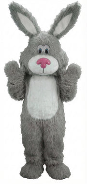 Pink Cottontail Rabbit Mascot (Thermolite) - Long fur / Grey mascot costume