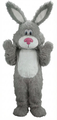 Pink Cottontail Rabbit Mascot (Thermolite) - Long fur / Grey mascot costume