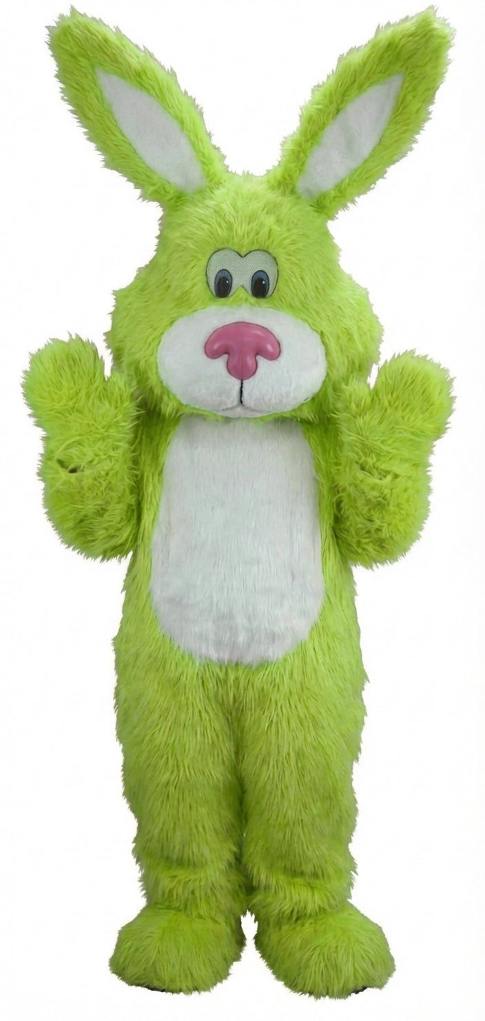 Pink Cottontail Rabbit Mascot (Thermolite) - Long fur / Lime mascot costume