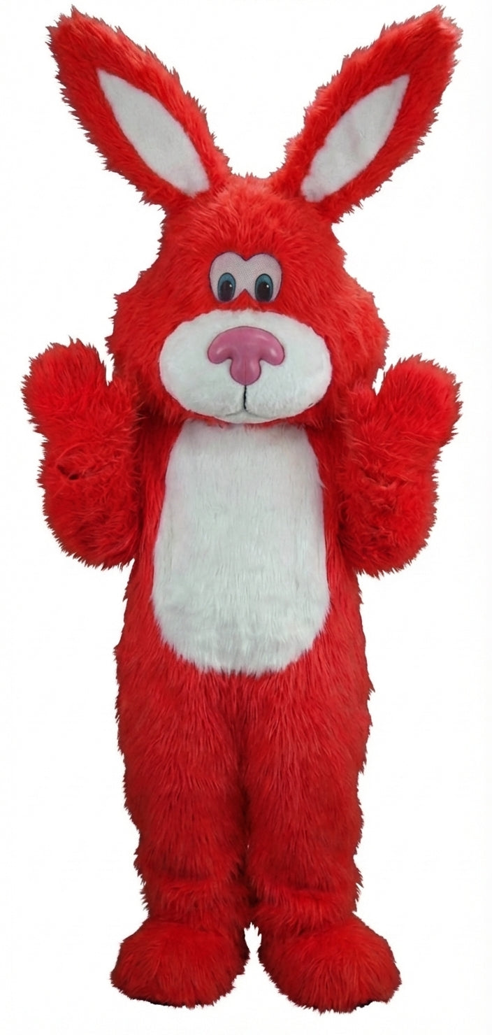 Pink Cottontail Rabbit Mascot (Thermolite) - Long fur / Red mascot costume