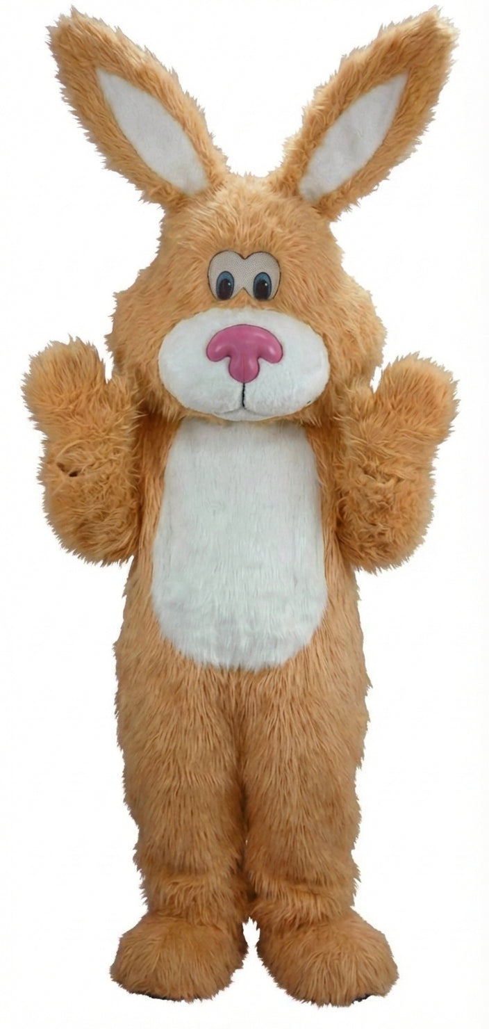 Pink Cottontail Rabbit Mascot (Thermolite) - Long fur / Tan mascot costume