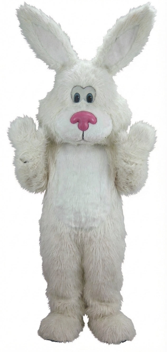 Pink Cottontail Rabbit Mascot (Thermolite) - Long fur / White mascot costume