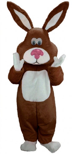 Pink Cottontail Rabbit Mascot (Thermolite) - Short fur / Chocolate Brown mascot costume