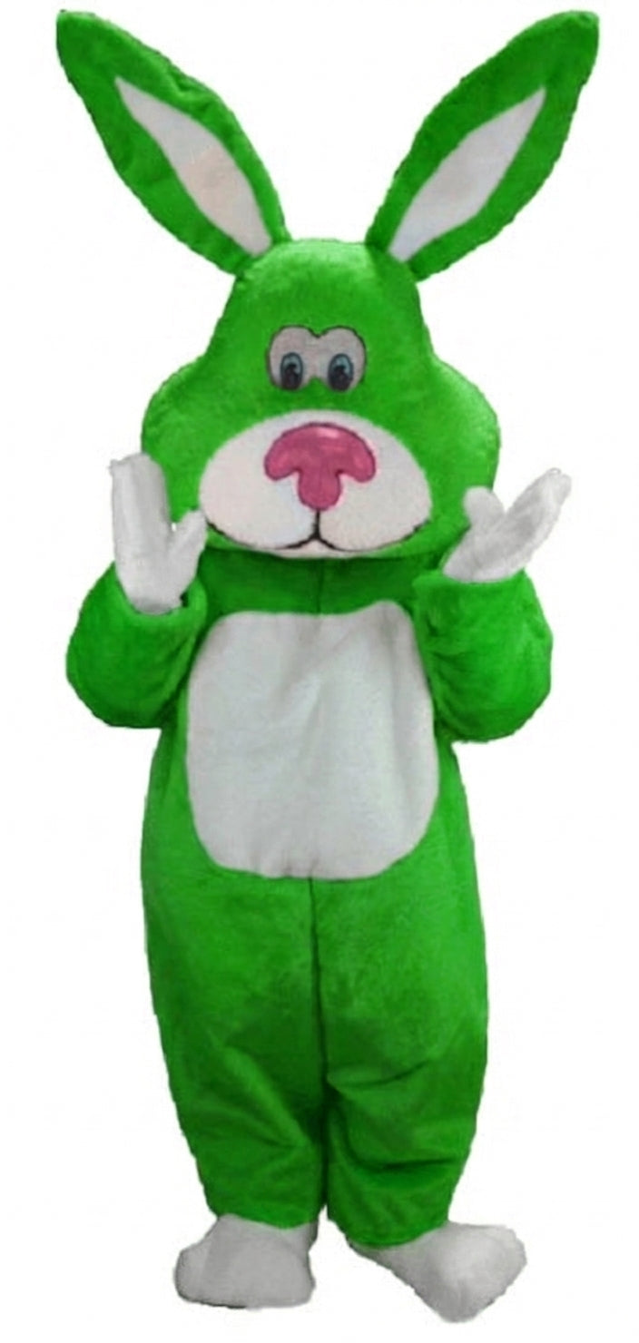 Pink Cottontail Rabbit Mascot (Thermolite) - Short fur / Green mascot costume