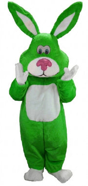 Pink Cottontail Rabbit Mascot (Thermolite) - Short fur / Green mascot costume