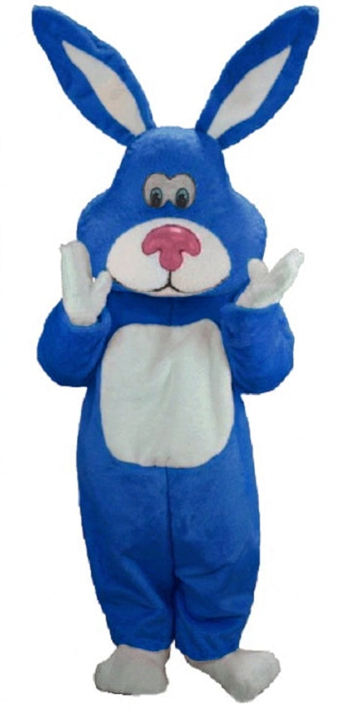 Pink Cottontail Rabbit Mascot (Thermolite) - Short fur / Royal blue mascot costume