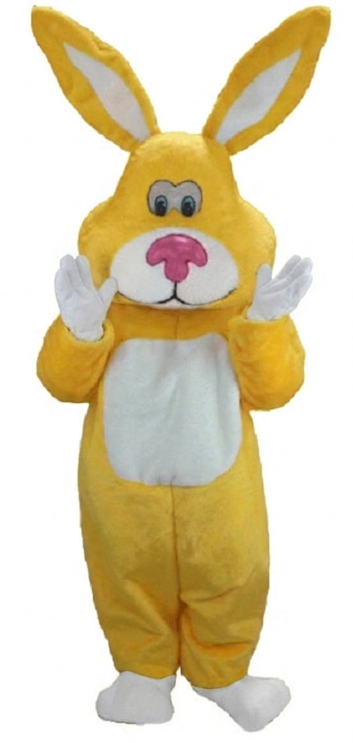 Pink Cottontail Rabbit Mascot (Thermolite) - Short fur / Yellow mascot costume