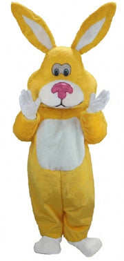 Pink Cottontail Rabbit Mascot (Thermolite) - Short fur / Yellow mascot costume